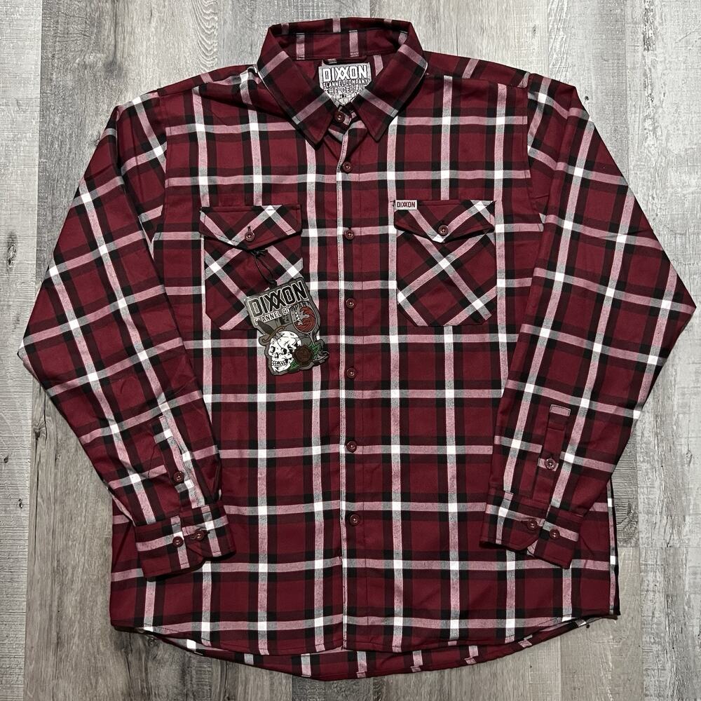 NWT Dixxon Flannel Co The Cellar Wine Red Plaid Mens 2XL L/S Button Shirt